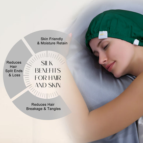 Double Layered 100% Silk Adjustable Sleep Cap